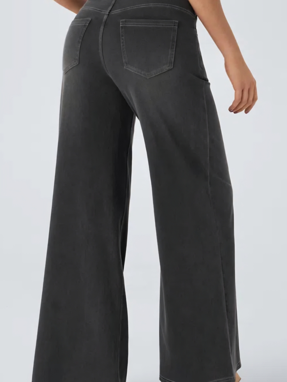 Halara Flex High Waisted Pockets Baggy Wide Leg Washed Casual Womens Med. Petite - Picture 2 of 7
